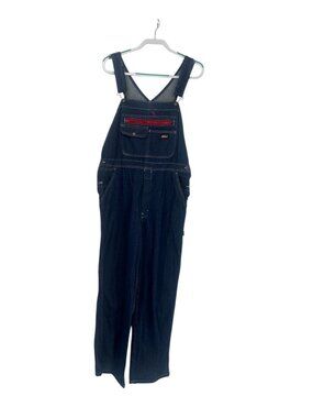 Dickies Unisex Denim Bib Carpenter Overalls Small Blue Wide Leg Utility Workwear